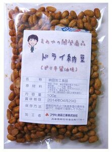 豆力　国内産　ドライ納豆（ピリ辛醤油味）　100ｇ　　【国産、干し納豆、乾燥納豆】