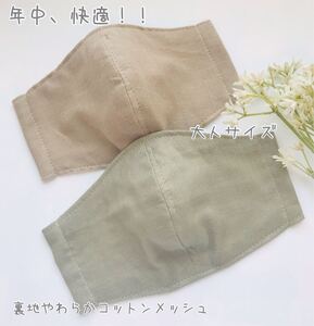 裏地コットンメッシュ 立体インナー 大人 2枚