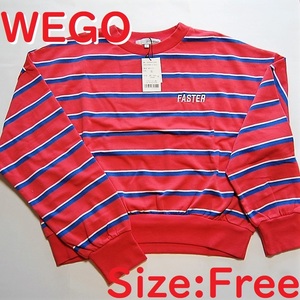 [ new goods ]WEGO multi border sweat pink 