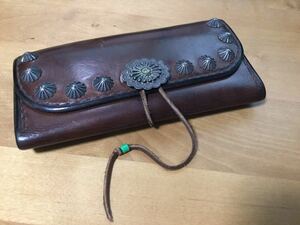 goro*s Goro's flower Conti . metal attaching three folding long wallet rare custom 