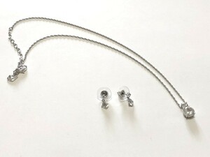 ★SWAROVSKI スワロフスキー ネックレス&ピアスセット　ジルコニア★