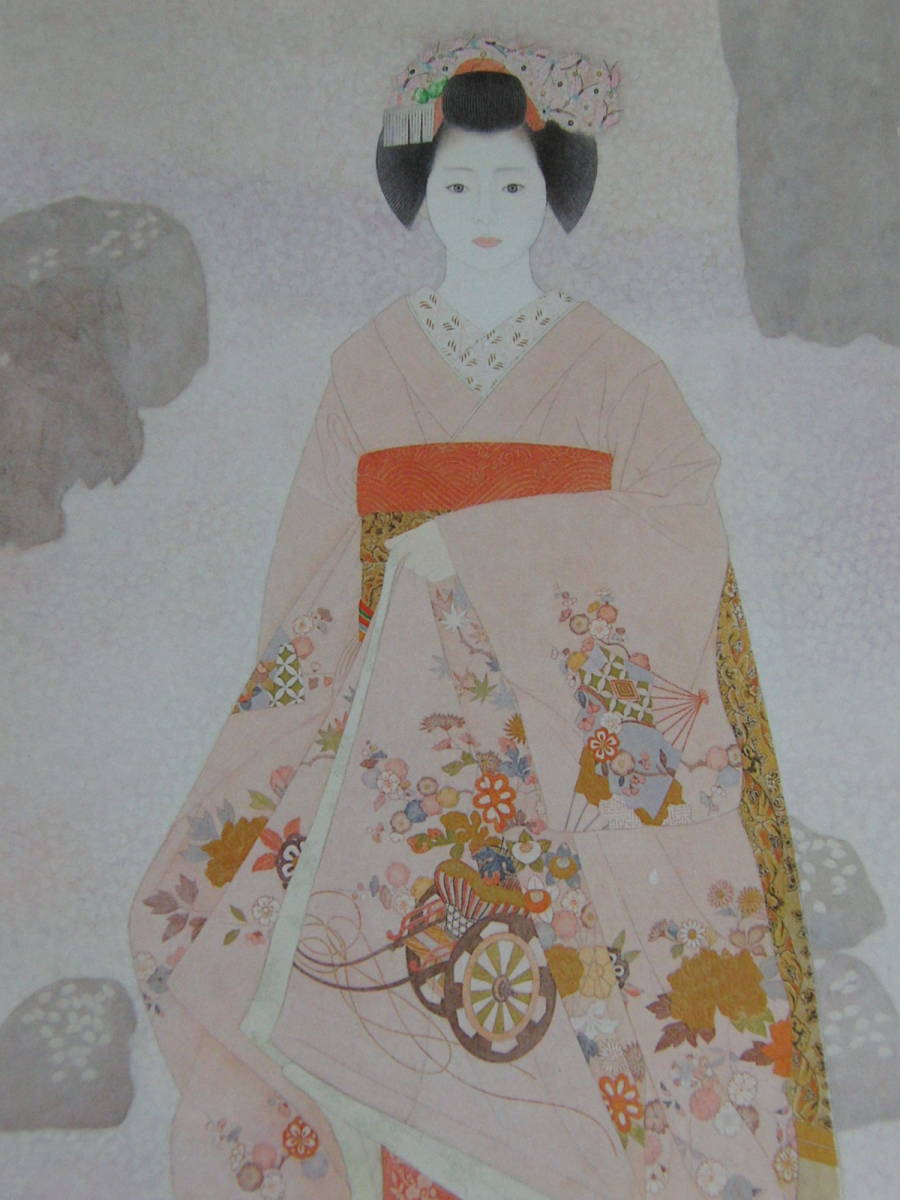 Harumi Tateishi, [Flag Pavilion Spring Festival], From a rare collection of framing art, New frame included, In good condition, postage included, Beauty, Painting, Oil painting, Portraits