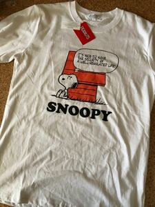 スヌーピー PEANUTS 半袖Tシャツ メンズTシャツ L 新品 スヌーピーTシャツ 白Tシャツ