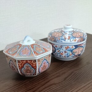 錦松梅 蓋付き陶器 2個セット