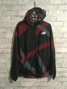 《新品》ニューバランス New Balance HANZO グラフィックジャケット 裏地無し ランニング ウインドブレーカー M