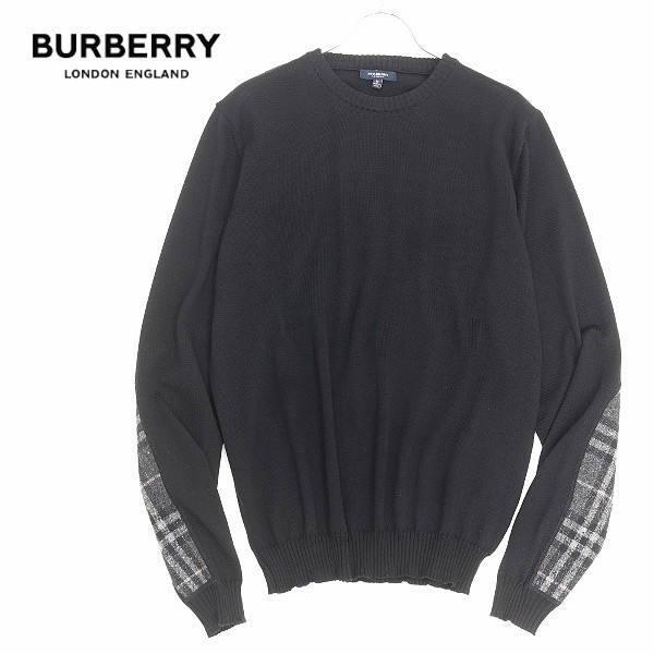 冬に購入 【新品未使用✦おまけ付き】BURBERRY英国製レザーエルボーパッチ　セーター ニット/セーター
