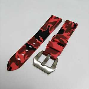 * 20mm camouflage camouflage -ju rubber belt black red silver buckle wristwatch belt exchange for strap Panerai model new goods No1