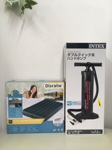 【未使用】 エアーベッド シングルサイズ&INTEXダブルクイック ハンドポンプ