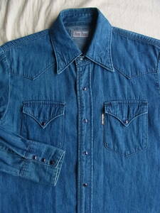  Hollywood Ranch Market BLUE BLUEb lube Roo Denim western shirt 