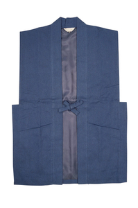 【ひめか】作務衣 羽織 日本製 小柄刺し子 陣羽織 2055 濃紺ＬＬ
