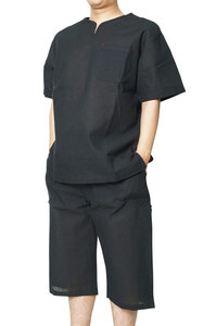 [...] jinbei Home wear ... weave cotton 80% flax 20% long pants black NS-6 LL