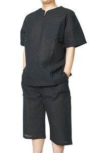 [...] jinbei Home wear ... weave cotton 80% flax 20% long pants black NS-6 L