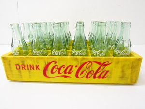 Coca Cola コカ・コーラ ボトルケース&amp;レギュラーサイズ空瓶24本セット 昭和40年代 レトロ♪AC21092