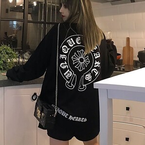バックロゴ オーバーサイズ ゆるダボ ストリート モード 黒