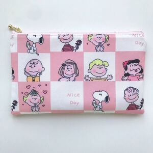 スヌーピー (Nice Day) ハンドメイド フラット ポーチ