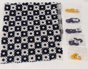 花刺繍レース生地 マーガレット ガーベラ アイロンワッペン 手芸 ハギレ 目印 布地