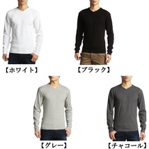 AVIREX 長袖 VネックTシャツ S ホワイト / 白 ロンT 新品 アヴィレックス white 無地 アビレックス 長そで　ミリタリー_画像10