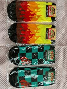 鬼滅の刃 鬼滅の刃風 和柄 靴下 ソックス 4足!炭治郎 善逸 煉獄