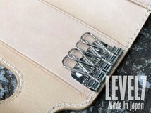 KEY CASE/キーケース ジオメトリックスタンプ/カービング イタリアンレザー 本革/ヌメ革 ハンドメイド 日本製 LEVEL7_画像8