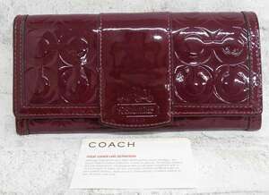 aa0568/COACH オプアート パテントレザーロングウォレット コーチ 財布 送料200円 