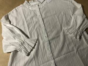 【同梱不可！】フリル袖 シャツ 4L 白 大きいサイズ