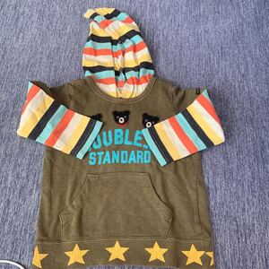 ミキハウスダブルB 長袖Tシャツ重ね着風パーカー