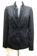 【中古】LANVIN COLLECTION ランバンコレクション ジャケット レディース ブラック ラメ混 サイズ36 ショート丈_画像1