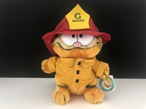 USA ヴィンテージ ガーフィールド タグ付き 消防団 ぬいぐるみ Garfield 1980s [ga-254]