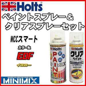 ペイントスプレー MCCスマート EDF イエロー Holts MINIMIX クリアスプレーセット