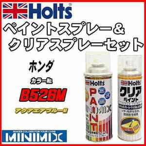 ペイントスプレー ホンダ B526M アクアエアブルーM Holts MINIMIX クリアスプレーセット