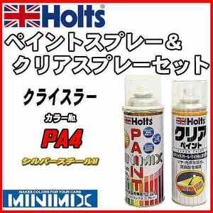 ペイントスプレー クライスラー PA4 シルバースチールM Holts MINIMIX クリアスプレーセット