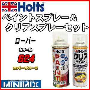 ペイントスプレー ローバー 624 コバーブルーM Holts MINIMIX クリアスプレーセット