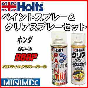 ペイントスプレー ホンダ B68P パシフィックブルーパール Holts MINIMIX クリアスプレーセット