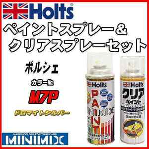 ペイントスプレー ポルシェ M7P ドロマイトシルバー Holts MINIMIX クリアスプレーセット