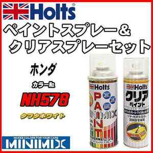 ペイントスプレー ホンダ NH578 タフタホワイト Holts MINIMIX クリアスプレーセット