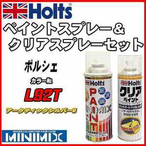 ペイントスプレー ポルシェ L92T アークティックシルバーM Holts MINIMIX クリアスプレーセット