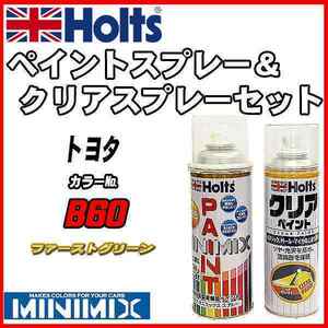 ペイントスプレー トヨタ B60 ファーストグリーン Holts MINIMIX クリアスプレーセット