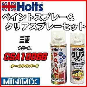 ペイントスプレー 三菱 CSA10066 クールシルバーM Holts MINIMIX クリアスプレーセット