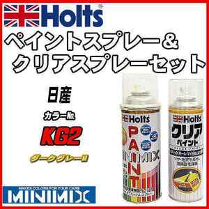 ペイントスプレー 日産 KG2 ダークグレーM Holts MINIMIX クリアスプレーセット