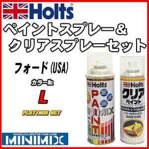 ペイントスプレー フォード(USA) L PLATINUM MET Holts MINIMIX クリアスプレーセット