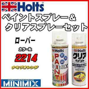 ペイントスプレー ローバー 2214 ナミブオレンジ Holts MINIMIX クリアスプレーセット