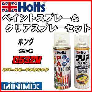 ペイントスプレー ホンダ G532M オパールセージメタリック Holts MINIMIX クリアスプレーセット