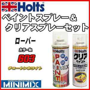 ペイントスプレー ローバー 603 チョートンホワイト Holts MINIMIX クリアスプレーセット