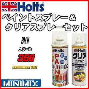 ペイントスプレー BMW 358 EVERGREEN UNI Holts MINIMIX クリアスプレーセット