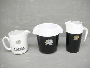【NH707】NIKKA ニッカウイスキー ピッチャー アイスペール 3点セット 水差し ウォーターポット 陶器製 プラスチック製 ニッカウヰスキー 