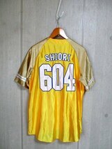 d493　ももいろクローバーZ　ベースボールシャツ　SHIORI　黄色×他　35-8_画像3