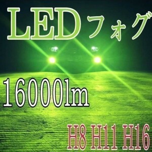 緑 色 16000lm アップル グリーン レモン ライム パジェロ H18.10～H24.9 V93　97 フォグランプ用 H11 LED　バルブ 12V 24V