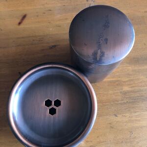 銅製 茶こぼし 茶筒