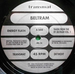 【12''】BELTRAM - Energy Flash【1990年Transmat/黒銀レーベル】