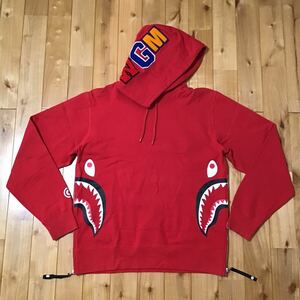 shark side zip hoodie Lサイズ プルオーバー シャーク パーカー a bathing ape bape エイプ ベイプ アベイシングエイプ WGM red d825